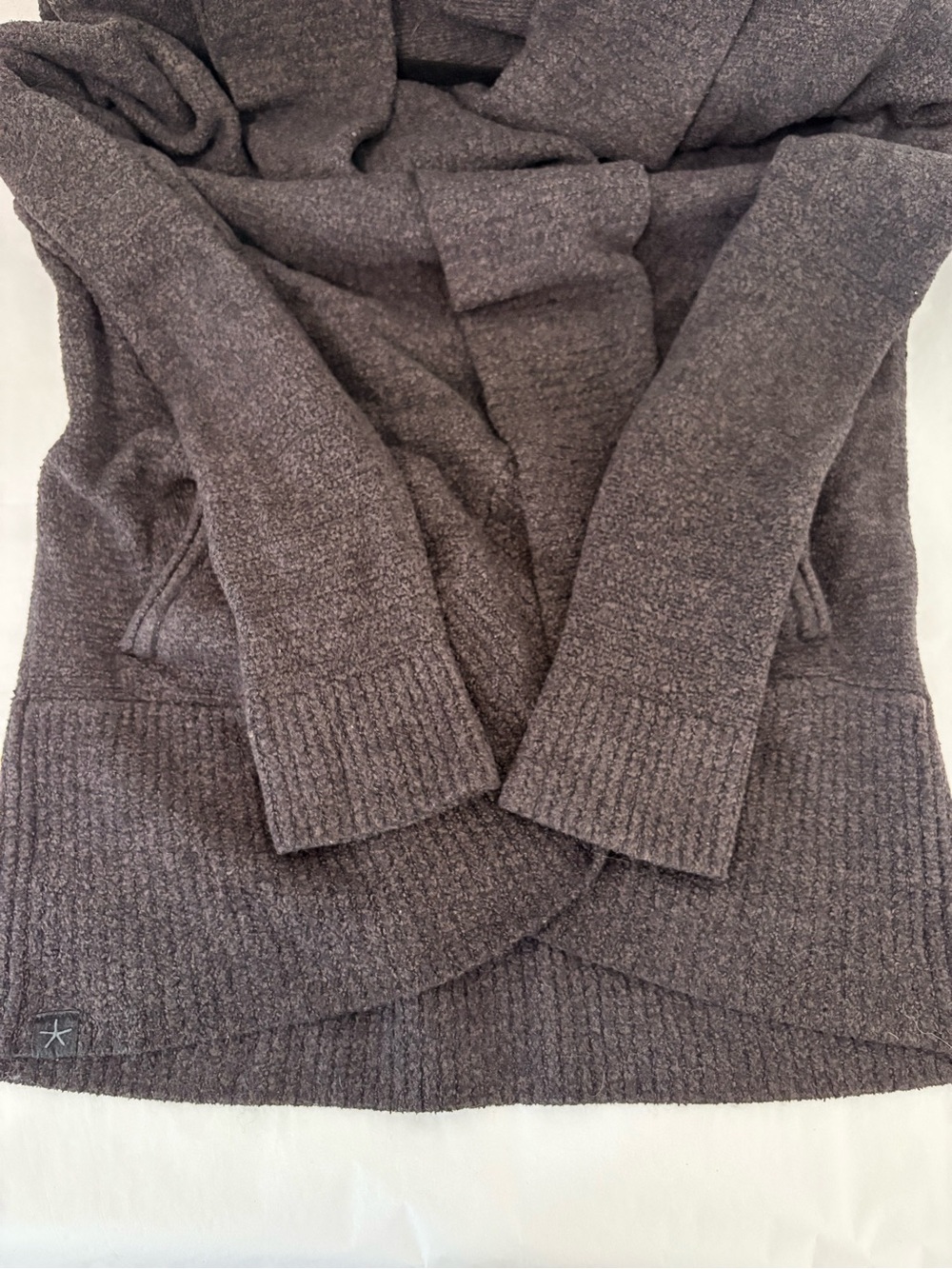 Barefoot Dreams CozyChic Lite Circle Cardigan Sz XS/S Charcoal EUC - Picture 12 of 15